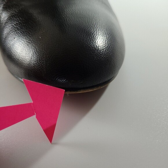 NINE WEST Herbert LEATHER WEDGE Heel BOOTS Buckled BOOTIES Black 9M - Picture 11 of 11